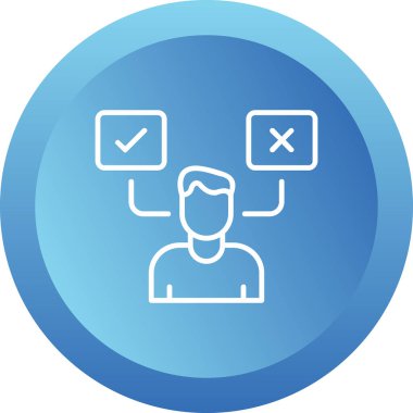 Karar İşaretleyici simgesi, vektör illüstrasyonu  