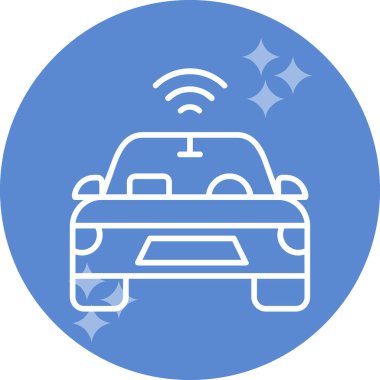 Özerk Otomobil Web simgesi, vektör illüstrasyonu 