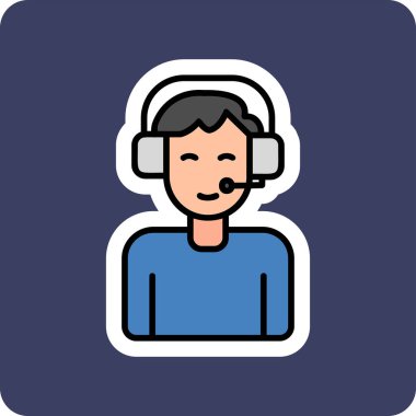 çağrı merkezi operatör simgesi illüstrasyonu 