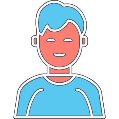 İnsan avatar web simgesi basit illüstrasyon 