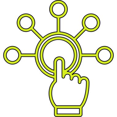 Etkileşimli web simgesi vektör illüstrasyonu