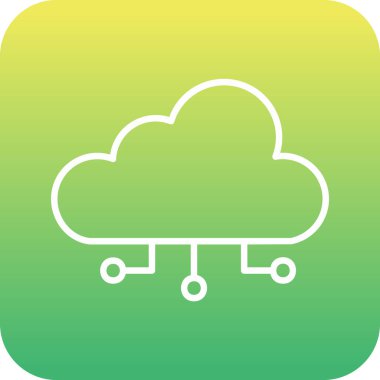 bulut hesaplama web simgesi vektör illüstrasyonu 