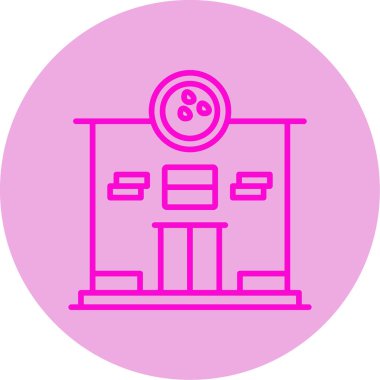 Bowling salonu simgesi, vektör illüstrasyonu