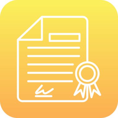 Diploma simgesi, vektör illüstrasyonu basit tasarım