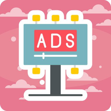 Reklam panosu simgesi, vektör illüstrasyonu basit tasarım