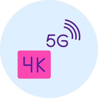 5g işaretli 4K Video Akımı simgesi, vektör illüstrasyonu basit tasarım