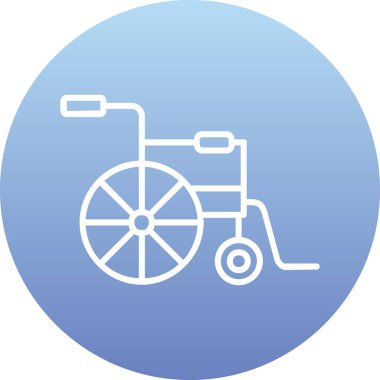 Tekerlekli sandalye web simgesinin vektör çizimi