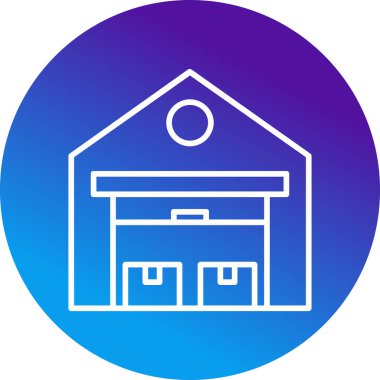 Depo binası. Web simgesi basit illüstrasyon