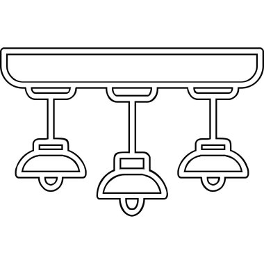 Asılı Lambalar simgesinin vektör illüstrasyonu           