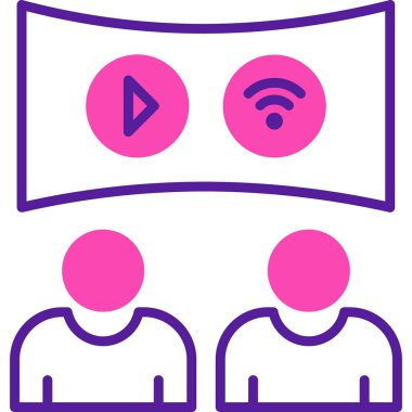 canlı yayın simgesi, vektör illüstrasyonu basit tasarım