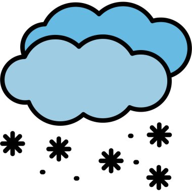 Karlı bulutlar. Web simgesi basit illüstrasyon 