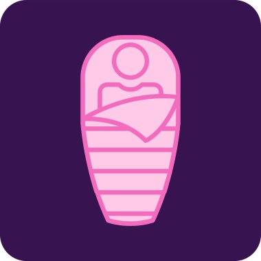 Uyku Torbası web simgesi vektör illüstrasyonu