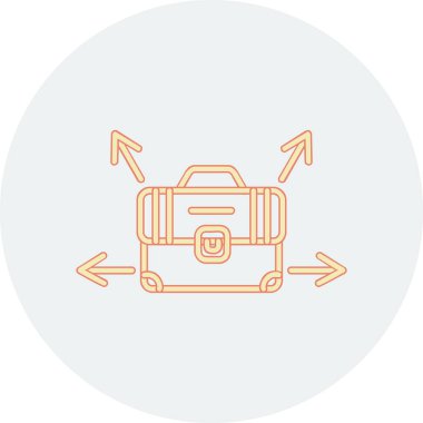 Evrak çantalı kariyer seçimi konsepti simgesi, vektör illüstrasyonu basit tasarım