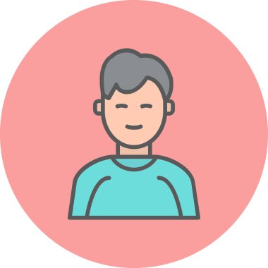 İnsan avatar web simgesi basit illüstrasyon 