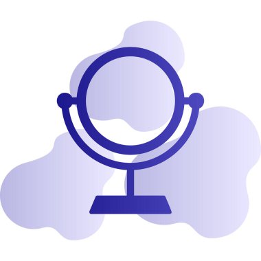 Makyaj aynası simgesi, vektör illüstrasyonu 