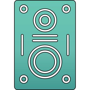 Hoparlör simgesi, müzik kavramının vektör illüstrasyonu