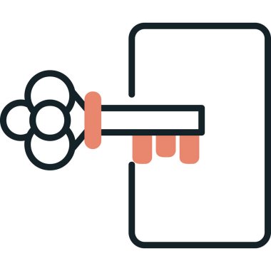 Giriş yap, anahtar simgesi vektör çizimi