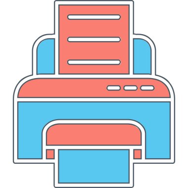 yazıcı web simgesi basit illüstrasyon 