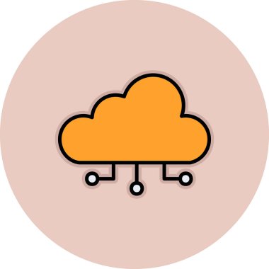 bulut hesaplama web simgesi vektör illüstrasyonu 