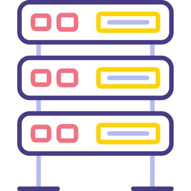 bilgisayar sunucu simgesi, vektör illüstrasyonu basit tasarım