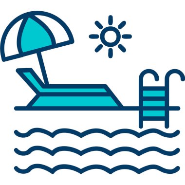 yüzme havuzu ikonu vektör illüstrasyonu