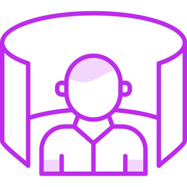 Sanal Tur simgesi, vektör illüstrasyonu basit tasarım