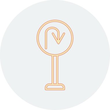 U Dönüş simgesi vektör illüstrasyonu         