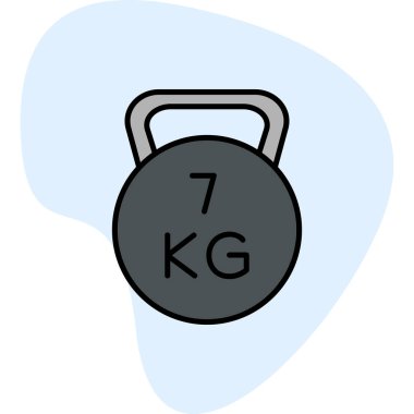 Kettlebell, ağırlık kaldırma modern simge vektörü