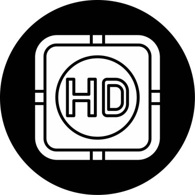 Hd web simgesi vektör illüstrasyonu