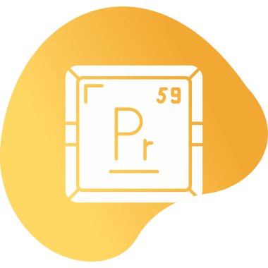 Praseodymium modern simgesinin vektör çizimi                      