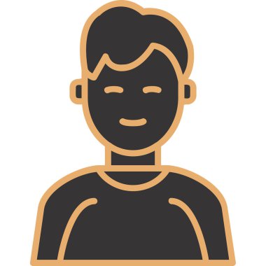 İnsan avatar web simgesi basit illüstrasyon 