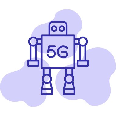 5g Robot simgesi, vektör illüstrasyonu               