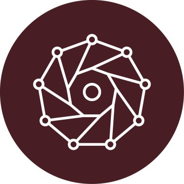 Nonagon. Web simgesi basit illüstrasyon