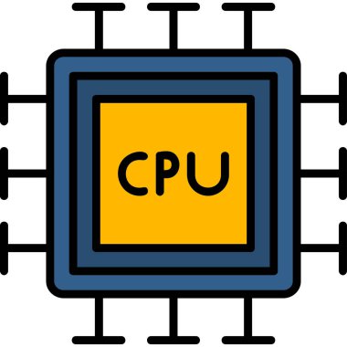 cpu icon, vector illustration simple design
