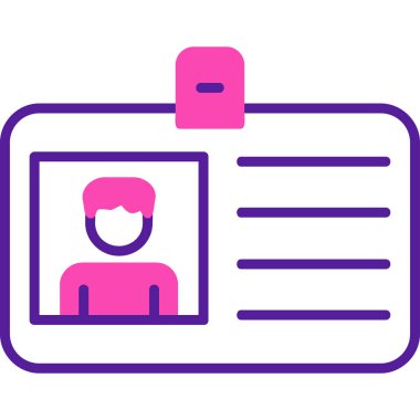 Kimlik kartı web simgesi, vektör illüstrasyonu