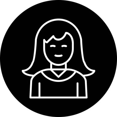 Kadın. Web simgesi basit illüstrasyon