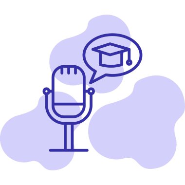 Eğitim Podcast ağ ikonu vektör illüstrasyonu