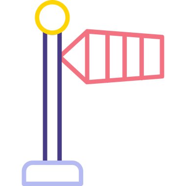 Modern Rüzgar İşareti simgesinin vektör illüstrasyonu                