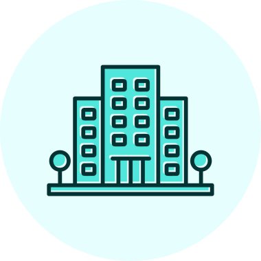 Office Building web simgesi, vektör illüstrasyonu