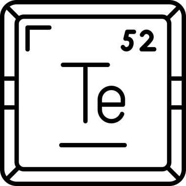 Tellurium modern simgesinin vektör illüstrasyonu                      