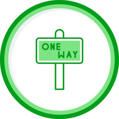 Tek Yol İşaret Ağı simgesi, vektör illüstrasyonu