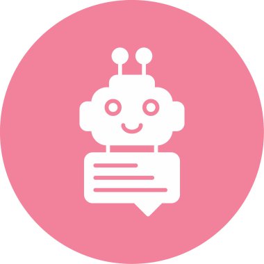 Chatbot. Web simgesi basit illüstrasyon       