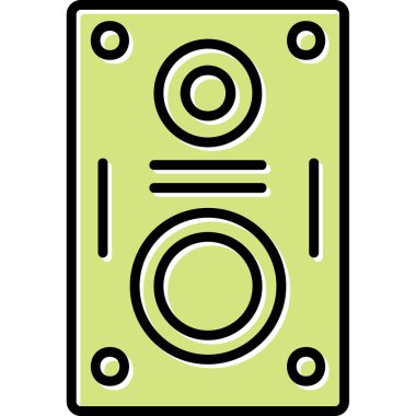 Hoparlör simgesi, müzik kavramının vektör illüstrasyonu