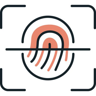 Parmak Tarayıcı Web simgesi, vektör illüstrasyonu