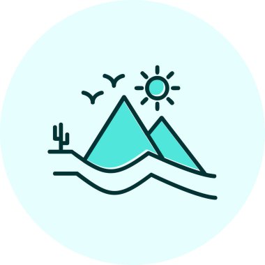 Dune simgesi çizgi vektör çizimi 