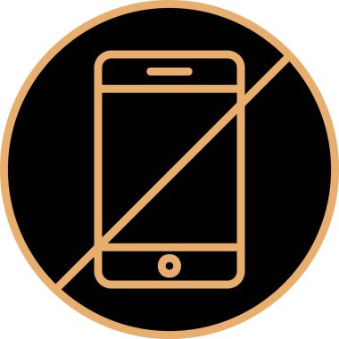 Telefona izin yok, vektör illüstrasyonu basit tasarım