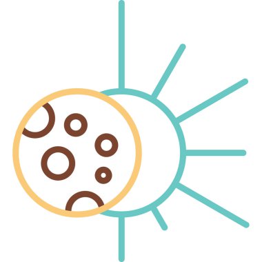 Güneş tutulması simgesi, vektör illüstrasyonu   