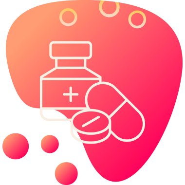 ilaç hapları simgesi, basit vektör illüstrasyonu 