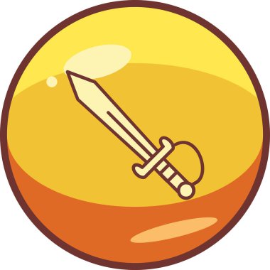 kılıç simgesi, vektör illüstrasyonu basit tasarım