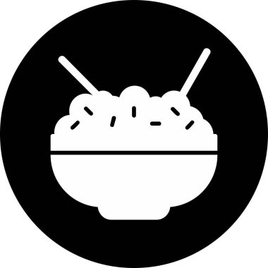 Pirinç kasesi. Web simgesi basit illüstrasyon            